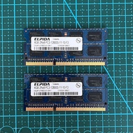 ELPIDA Notebook Ram apple iMac MacBook tested 4 Gb x2pcs DDR3 日本爾必達 筆記型電腦記憶體2x 4G 蘋果電腦適用