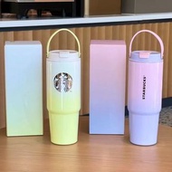 全新🌸 Starbucks 星巴克雙飲口不鏽鋼便攜手提隨行吸管杯 保溫杯 820ml