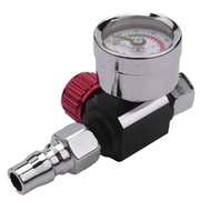 1Pc 1/4 inch Mini Air Regulator Valve Tool Small Tail Pressure Gauge 48 x 60mm With Nozzle For Tool