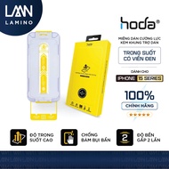 HODA transparent tempered glass with full black border for iPhone 16/16 Plus and 15 Series