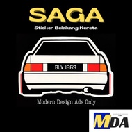(PROTON - SAGA) Sticker of Car Backside, Sticker Belakang Proton Saga  ,Custom No. Plat, Color.-- [1