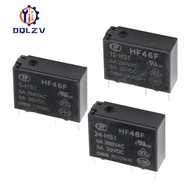 5PCS 5A 4Pin HF46F-5-HS1 HF46F-12-HS1 HF46F-24-HS1 Relay Kuasa A Biasanya Terbuka 5 V 12 V 24 V DC 5