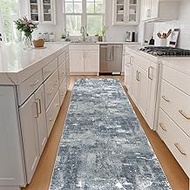 Modern Abstract Washable Runner Hallway Rug,Low Pile 2x7 Non Slip Carpet Non-Shedding Runner Kitchen
