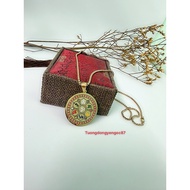 Om Mani Padme Hum symbol titian necklace