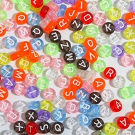 100pcs Transparent Letter Beads Alphabet Charms DIY Beads For Bracelet Necklace Jewelry Making
