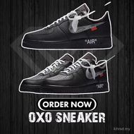 OFF WHITE X MOMA X  AIR FORCE 1 07 VIRGIL BLACK AF1 OW 黑色 (Originals Quality 100%) AV5210-001  WOMEN
