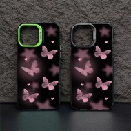 Elegant Butterfly Pattern Phone Case Compatible for IPhone 13 15 12 11 14 Pro Max XR X XS MAX 15Plus 7/8 Plus Se2020 Hard Silicone Anti Drop Large Hole Phone Case