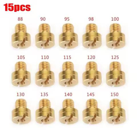15Pcs M5x0.75mm Carb Main Jets For Mikuni 604 VM22 VM24 VM26 VM30 26mm 28mm Dirt Bike #88-#150 For M