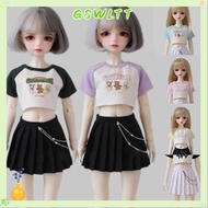 GSWLTT T-shirt Pleated Skirt, Mini Fashion Princess Chain Skirt, High Quality Cute DIY Accessories D