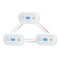R RF Carbon Monooxide Detector CO Alarm Wireless Interconnection LCD Common Display CR123A Lithium B