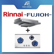 FUJIOH FR-FS2290R 89CM SLIMLINE HOOD + RINNAI RB-93US 3 BURNER STAINLESS STEEL GAS HOB