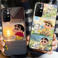 Crayon Shin-chan Glass Phone Case For POCO F3 F4 F5 M3 M4 M5 M6 4G X3 X4 GT NFC X5 X6 PRO 5G