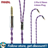 FAAEAL PurpleRice Earphone Cable With TFZ/0.78mm/QDC/S/C Pin 4 Strands OCC Litz HiFi Upgrade Earbuds