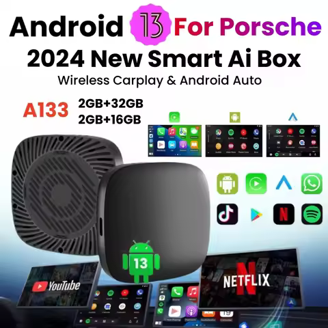 2024 Carplay Ai Box Wireless CarPlay Android auto Tv Box For Youtube Netflix For Porsche 718 Panamer
