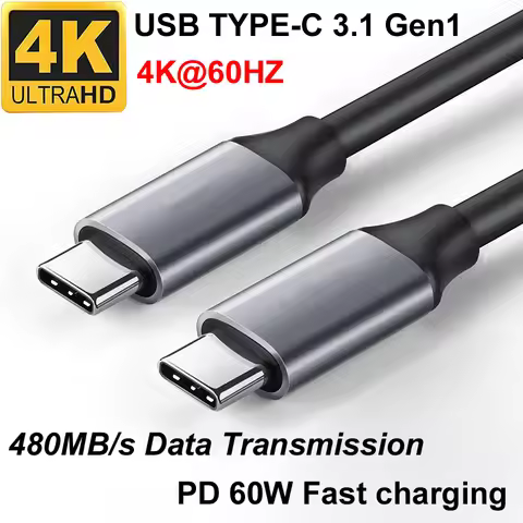 0.5M/1M/1.5M USB 3.1 TYPE C Gen1 Data 4K 60@HZ HD Fast Charging PD 60W CABLE For Phone Macbook DELL 
