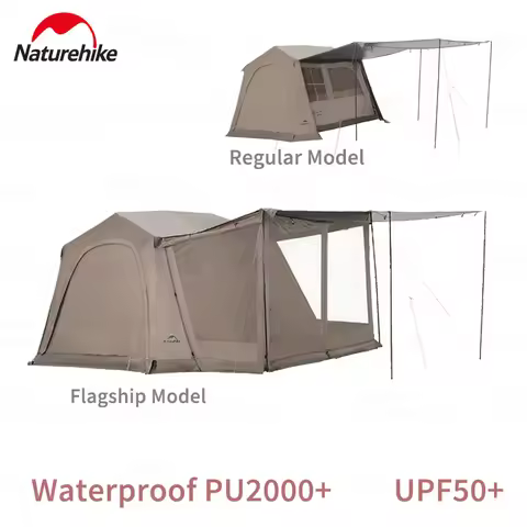 Naturehike Village 6 Gen3 Camping Tent Titanium Black Beach Sun Shade Waterproof Outdoor One-touch T
