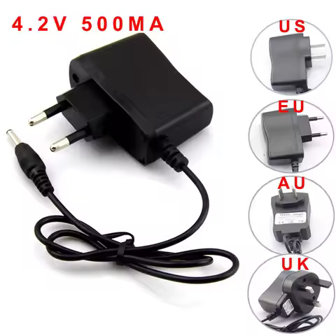 AC 110v 220v To DC 4.2V 0.5A 500 ma Power Adapter 3.5mm*1.35mm for 3.7V 4.2V Li-ion 18650 rechargeab