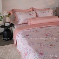 Bộ chăn ga gối 5 món lụa Tencel 60s cao cấp size 2mx2m và 2m2x2m Mangata Bedding nhiều hoạ tiết mềm