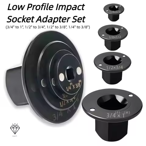 Low Profile Impact Socket Adapter Set 4PCS for Impact Wrench Drive Ratchet Adapter 3/4 to 1,1/2 to 3