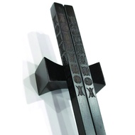 carved 8 Long Life Design | Ebony Wood Chopsticks and Holders Dining Set