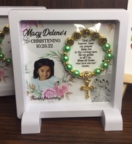 9x9 Customizable Floating Frame Rosary Souvenir for Christening/Birthday/Wedding