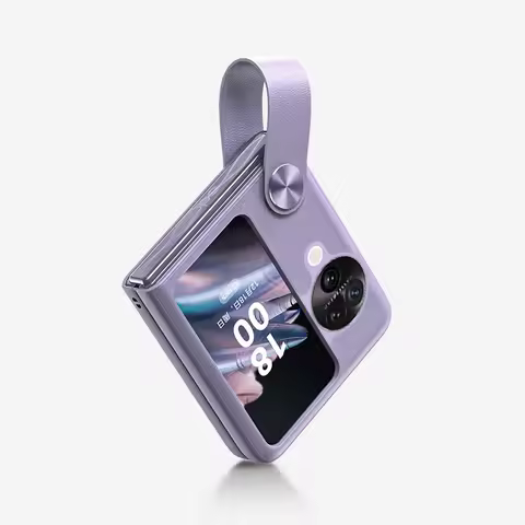 Leather Holder Wrist Strap Phone Case for OPPO Find N3 Flip Find N2 Flip N3flip Findn3flip N2flip Fi