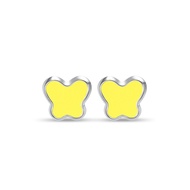 SK Jewellery Garden Whimsy Pastel Yellow 10K White Gold Earrings