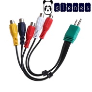 GLENES 3.5mm + 2.5mm To 5RCA Adapter Cable, Component Video Signal Line Audio Video Cable, High Performance High-definition Stable Signal Multicolor for LCD/TV/DVD/Game Console