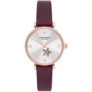 EMPORIO ARMANI AR60044 BURGUNDY LEATHER WOMEN WATCH