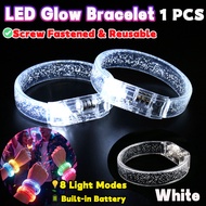 20PCS Wholesale LED Glow Bracelet Acrylic Light Up Wristband Flashing Neon Party Supplies Concert Fe