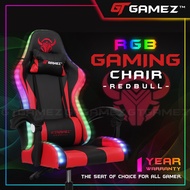 GTGAMEZ LED Lighting Gaming Chair with RGB / Ergonomic Backrest / Height Adjustment + Pillows  -  GMZ-GC-YG-721RD-LED