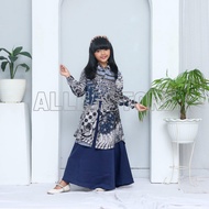 Alleastore03 Gamis batik Anak Motif dara dress modern premium, dress muslim, gamis batik kombinasi