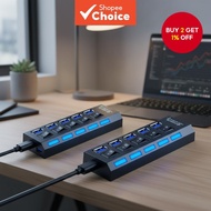 Hi-Speed 2.0 7-Port USB Hub with 480Mbps On/Off Switch