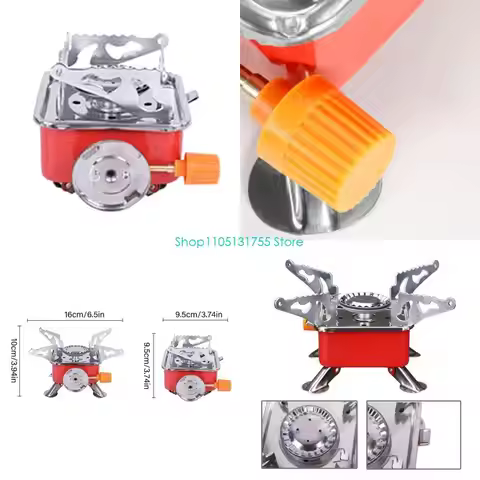 K0EF Small Camp Stove Square Picnics Stove Gas Cooker Picnics Cooker Camping Cooker Folding Stove Bu