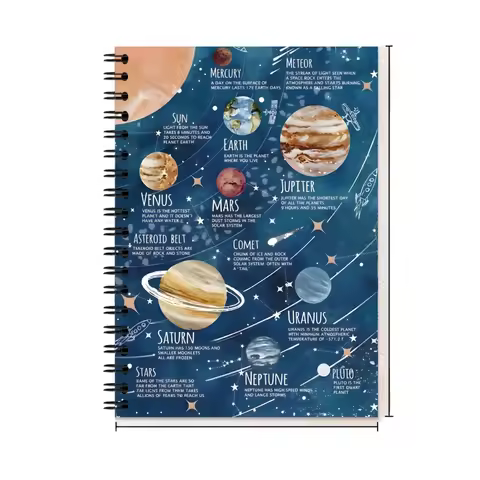 Popular Cross-border 100 Pages A5 Solar System Spiral Notebook, Sketchbook & Writing Diary