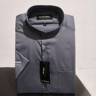 Lengan Pendek Slimfit ALISAN Dobby Koko Abu6 Krah Shanghai
