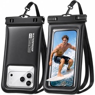 Floating Waterproof Mobile Phone Bag 2-Piece Set, IP68 Waterproof Phone Case with Lanyard, Suitable 