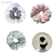 AUTU Ruffled Scrunchies Blue Lacework Multi Layer Hair Tie Hair Rope Scrunchies Costume Laciness Hai