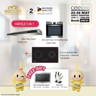 CEE 2024 | Hafele Slim Hood + Multifunction Oven with Hybrid Hob or 3 Burner Gas Hob- Kitchen Appliance Bundle