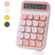 M&G Mechanical Switch Calculator, 12 Digits, Large LCD Display and Big Buttons, Cute Pink Desktop Ca