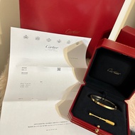 Cartier LOVE系列手環 黃k金窄版 17號