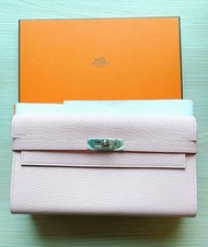 NEW Hermes Kelly Long Wallet Sakura Pink 粉紅色