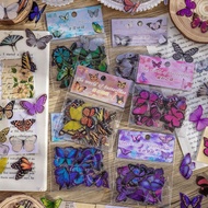 QOUZMO 40pcs/pack Vintage Journlaing collage PET Sticker Pack [Butterfly Garden series]diy scrapbook