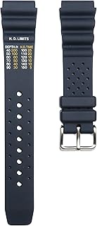 20mm Soft Rubber Watch Band Compatible with Many Citizen Aqualand Promaster Diver Watches (Depth Measurement ND Limit Printed in FEET)