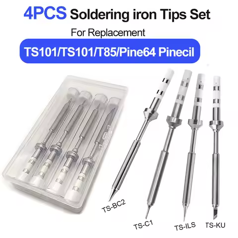 4PCS TS-BC2 C1 KU ILS I C4 D24 K B2 BC3 JL02 J02 Tips Replacement Models For Pine64 Pinecil TS100 TS