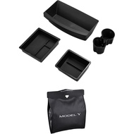 Motrobe Tesla Model Y Juniper Center Console Organizer Tray and Tesla Model Y Trash Can