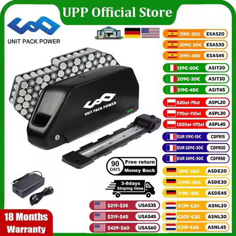 Polly EBike Battery 21700 L-G Pan-son-c Tes-la 72V 60V 52V 48V 24Ah 36V Downtube Bateria Pack for 15