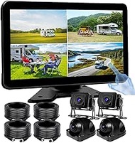 AI 4 Channel 1080P RV Backup Camera System with 10.1 Inch Touchscreen Monitor,Person Detection MDVR 