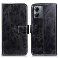 Factory directly sell Retro Crazy Horse Texture Leather Phone Case For Motorola Moto G14 4G/Motorola