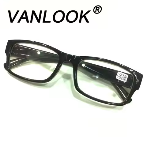 Reading Glasses Frames Men Women's Black Plastic For Degree +4.50 +5.00 +5.50 +6.00